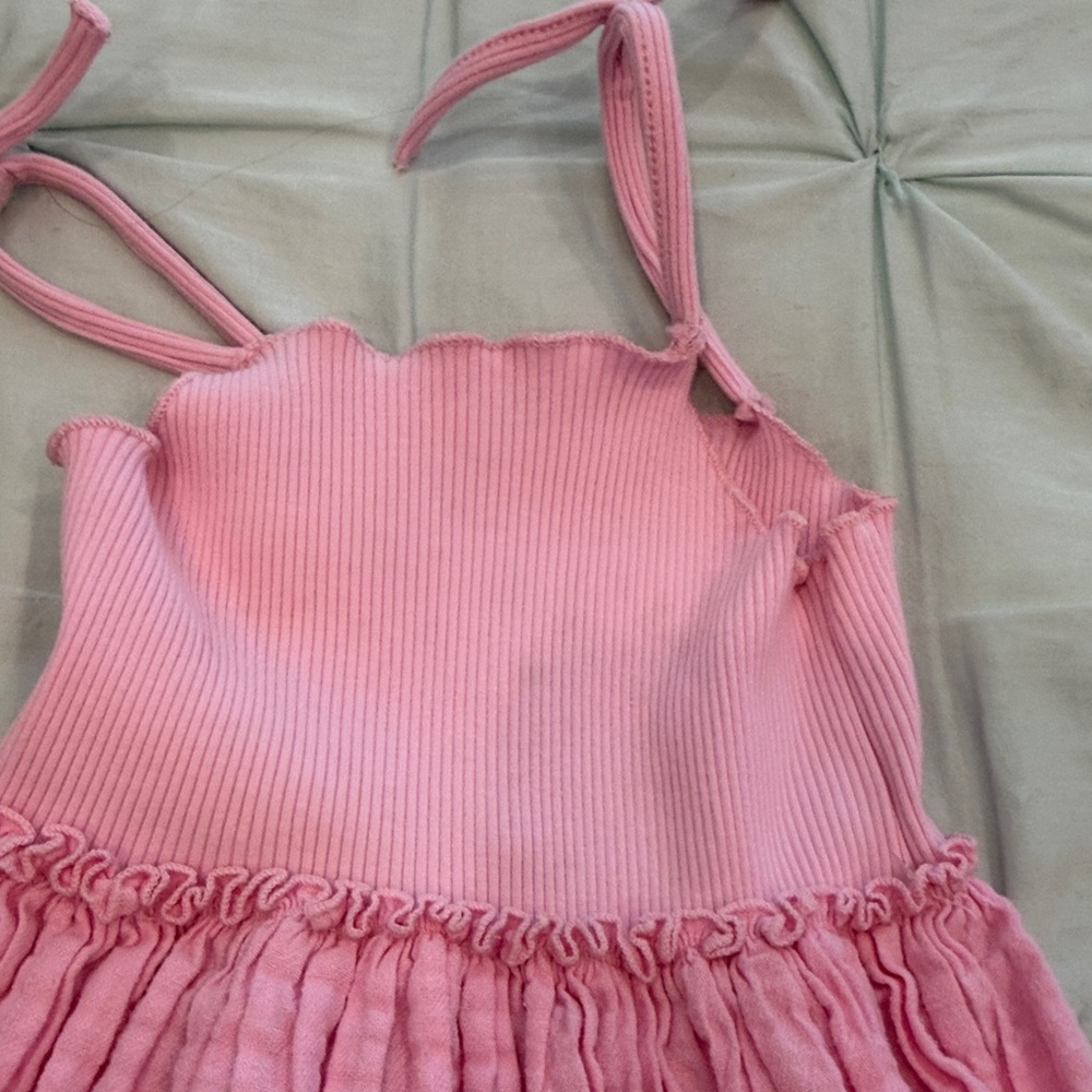 Zara Pink Ribbed Ruffle Top - Picture 6 of 6